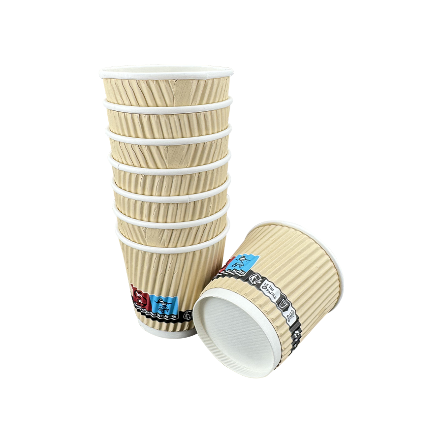 Jednorázové izolované kávové papírové kelímky 4oz Ripple Wall